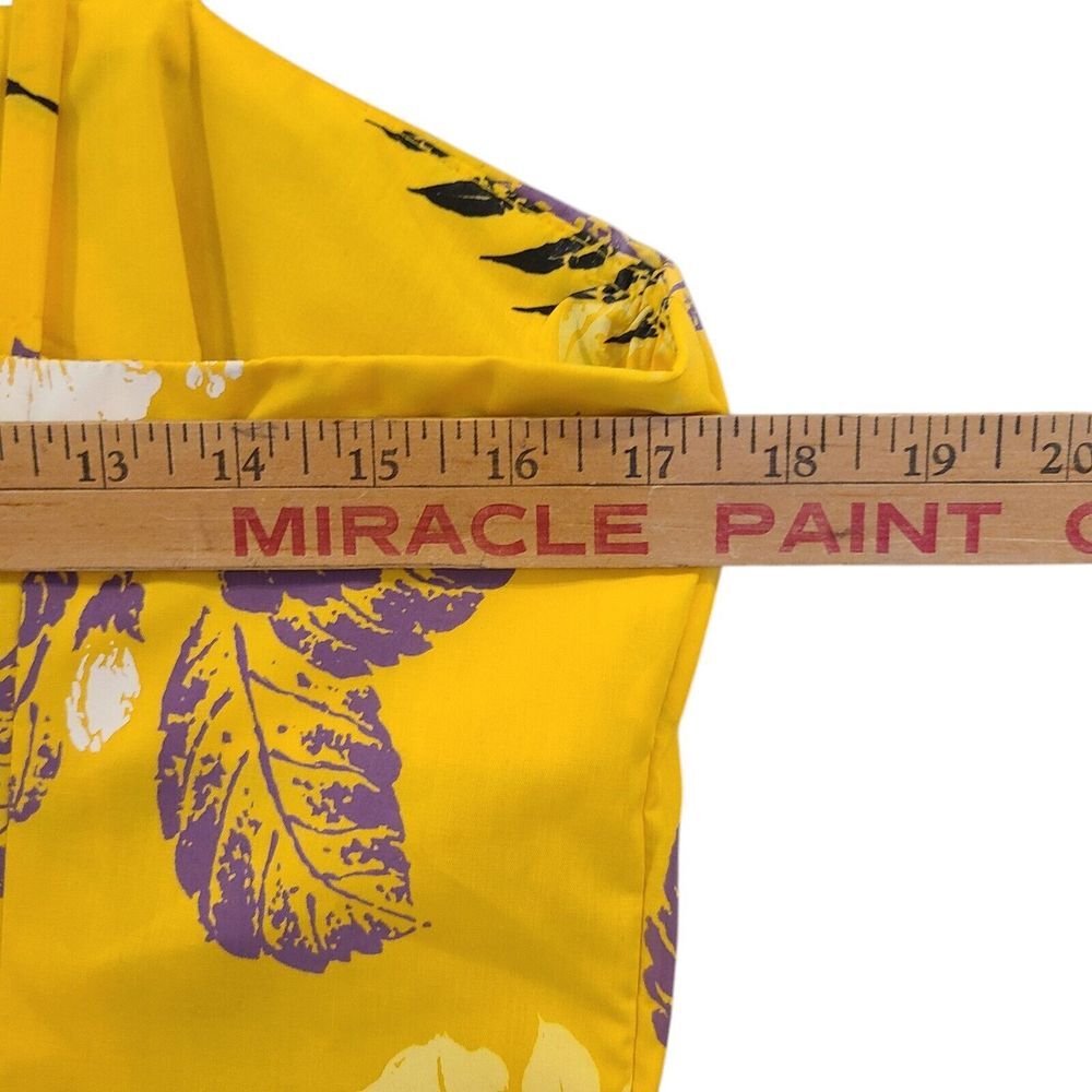 NOS CC Fashions Hawaiian Muumuu Dress Maxi Yellow Floral Ruffles USA Vintage 12 - Picture 4 of 9